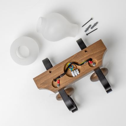 Brilagi - Vägglampa QUEEN 2xE14/40W/230V bok/valnöt