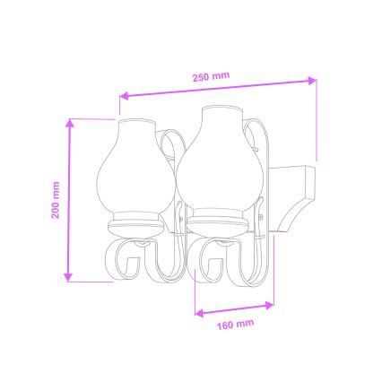 Brilagi - Vägglampa QUEEN 2xE14/40W/230V bok/valnöt