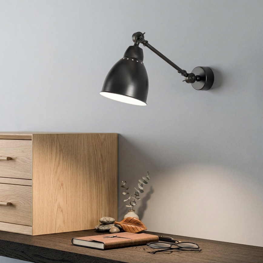 BRILAGI - Vägglampa QUILL 1xE27/40W/230V 40 cm svart