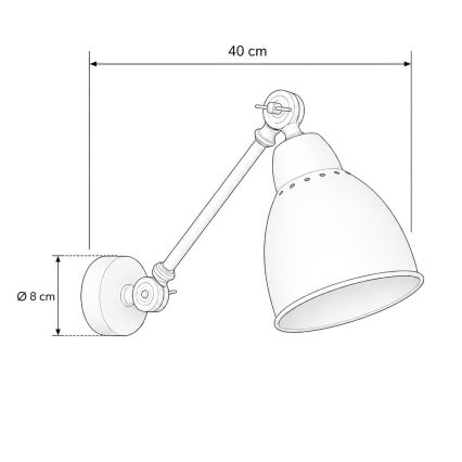 BRILAGI - Vägglampa QUILL 1xE27/40W/230V 40 cm vit