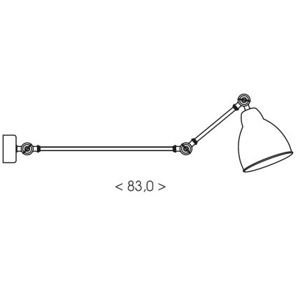 Brilagi - Vägglampa QUILL 1xE27/40W/230V 83 cm svart