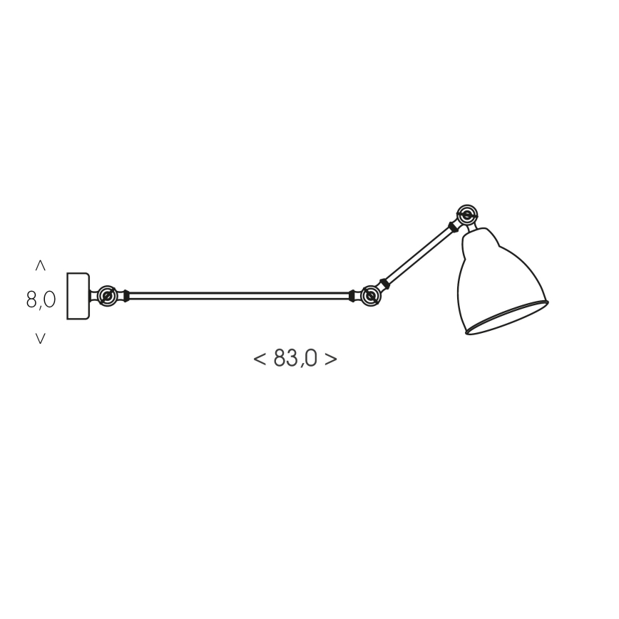 BRILAGI - Vägglampa QUILL 1xE27/40W/230V 83 cm svart