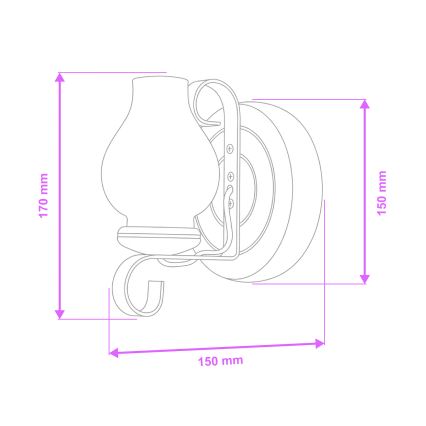 Brilagi - Vägglampa ROATA APLICA 1xE14/40W/230V bok