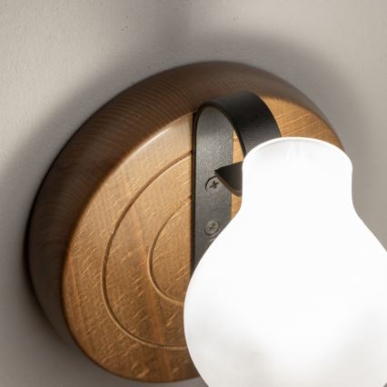 Brilagi - Vägglampa ROATA APLICA 1xE14/40W/230V bok/valnöt