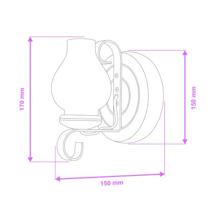 Brilagi - Vägglampa ROATA APLICA 1xE14/40W/230V bok/valnöt