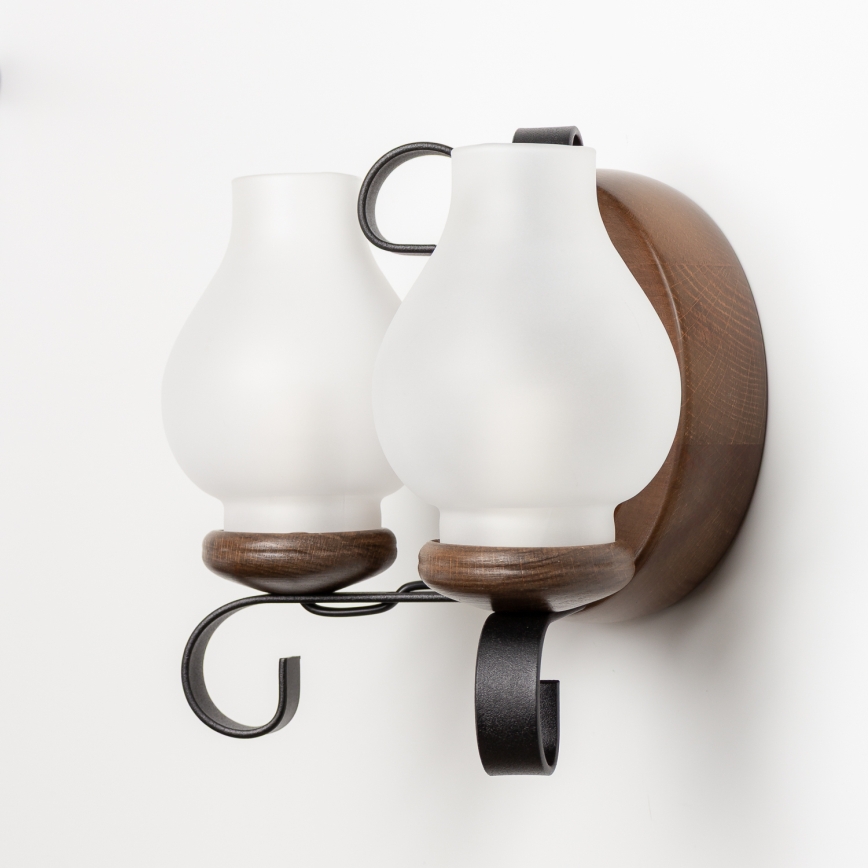 Brilagi - Vägglampa ROATA APLICA 2xE14/40W/230V bok/valnöt