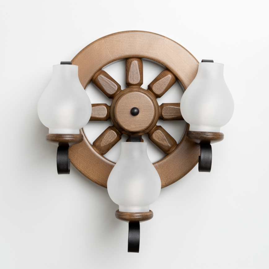 Brilagi - Vägglampa ROATA APLICA 3xE14/40W/230V bok/valnöt