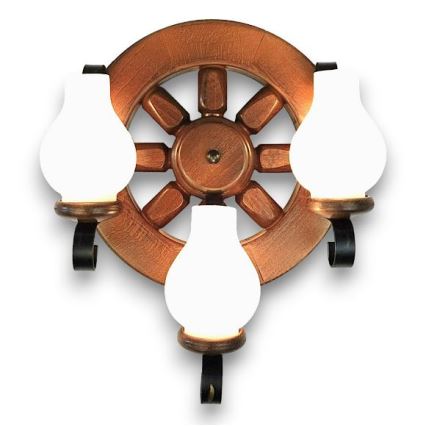 Brilagi - Vägglampa ROATA APLICA 3xE14/40W/230V bok/valnöt