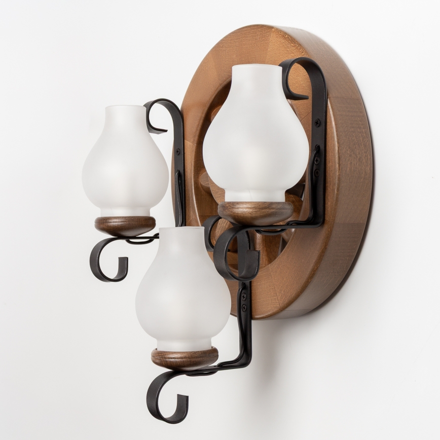Brilagi - Vägglampa ROATA APLICA 3xE14/40W/230V bok/valnöt