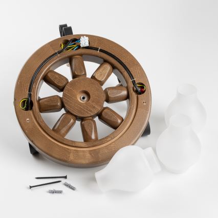 Brilagi - Vägglampa ROATA APLICA 3xE14/40W/230V bok/valnöt