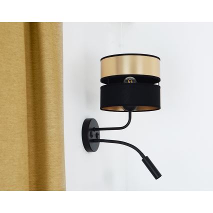 Brilagi - Vägglampa ROYAL 1xE27/15W/230V + 1xG9/3W svart/guld