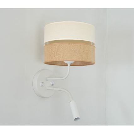 Brilagi - Vägglampa ROYAL YUTE 1xE27/15W/230V + 1xG9/6W beige/krämvit/vit