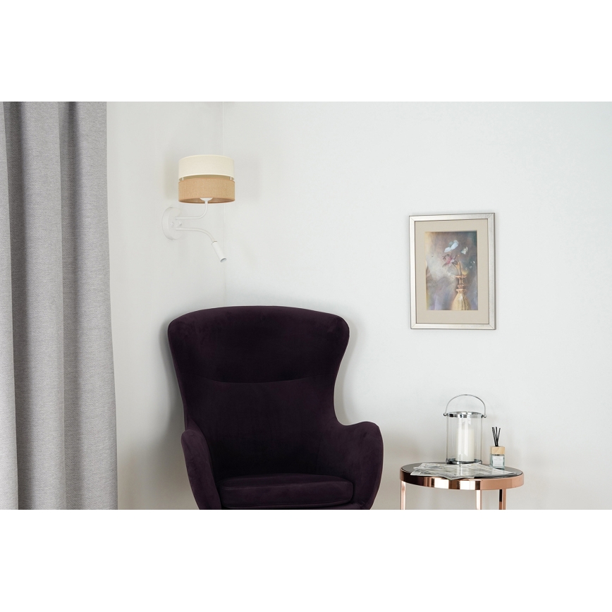 Brilagi - Vägglampa ROYAL YUTE 1xE27/15W/230V + 1xG9/6W beige/krämvit/vit