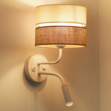 Brilagi - Vägglampa ROYAL YUTE 1xE27/15W/230V + 1xG9/6W beige/krämvit/vit