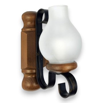 Brilagi - Vägglampa RUSTIC 1xE14/40W/230V bok/valnöt