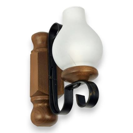 Brilagi - Vägglampa RUSTIC 1xE14/40W/230V bok/valnöt