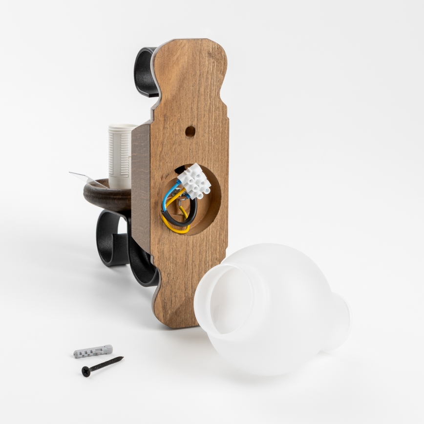 Brilagi - Vägglampa RUSTIC 1xE14/40W/230V bok/valnöt