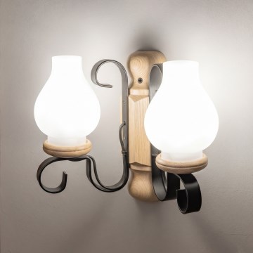 Brilagi - Vägglampa RUSTIC 2xE14/40W/230V ek