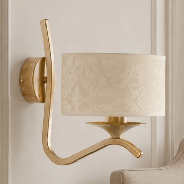 BRILAGI - Vägglampa SAPHIRE 1xE27/15W/230V krämvit/guld/patina