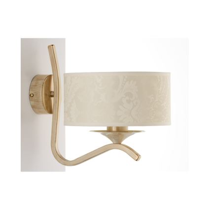 BRILAGI - Vägglampa SAPHIRE 1xE27/15W/230V krämvit/guld/patina