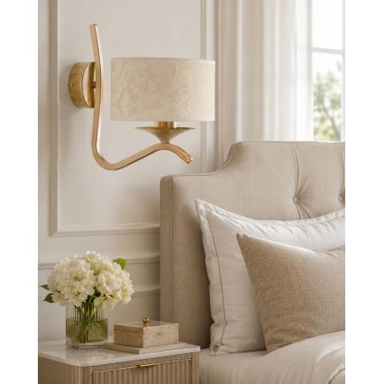 BRILAGI - Vägglampa SAPHIRE 1xE27/15W/230V krämvit/guld/patina
