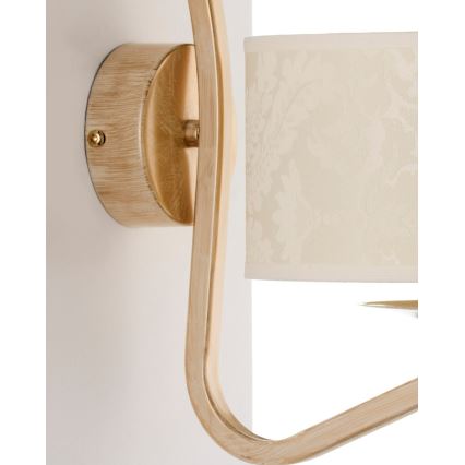 BRILAGI - Vägglampa SAPHIRE 1xE27/15W/230V krämvit/guld/patina