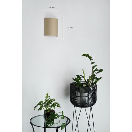 Brilagi - Vägglampa SEMI 1xE27/15W/230V Ø 20 cm beige