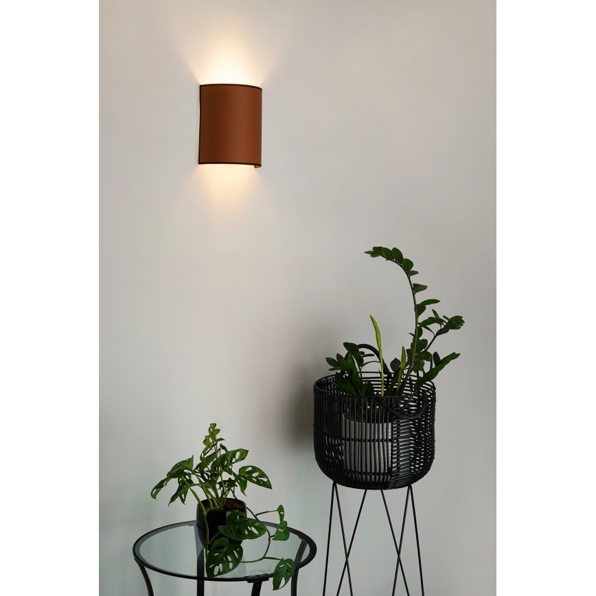 Brilagi - Vägglampa SEMI 1xE27/15W/230V Ø 20 cm brun