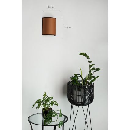 Brilagi - Vägglampa SEMI 1xE27/15W/230V Ø 20 cm brun