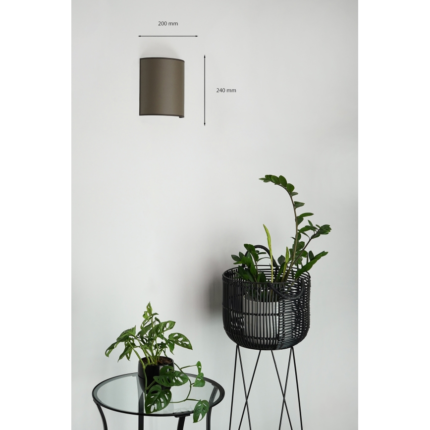 Brilagi - Vägglampa SEMI 1xE27/15W/230V Ø 20 cm brun