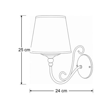 BRILAGI - Vägglampa SONIA 1xE27/15W/230V krämvit/patina