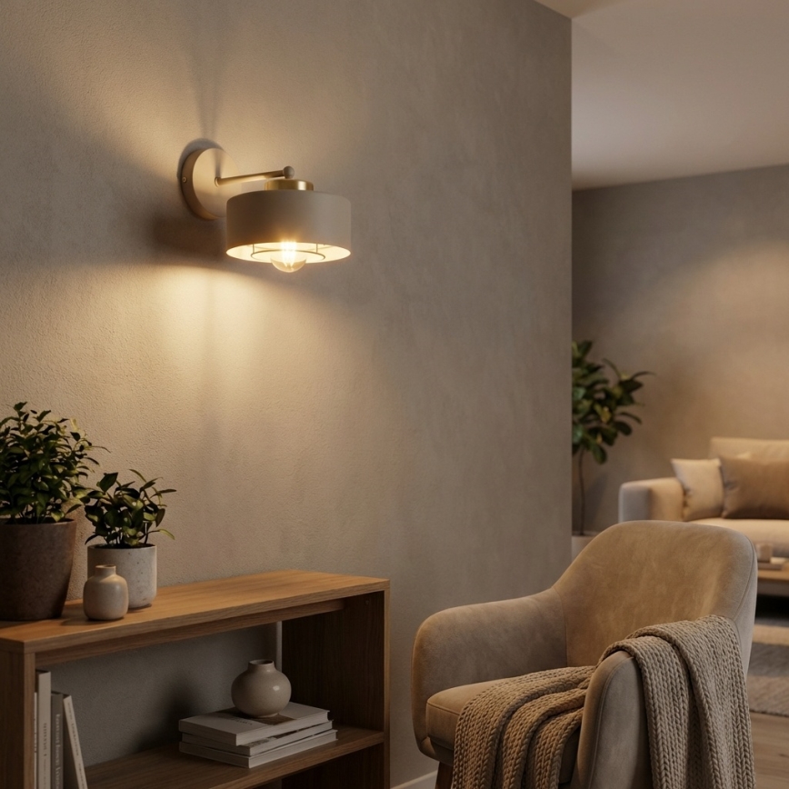 Brilagi - Vägglampa SPRING 1xE27/60W/230V beige/guld