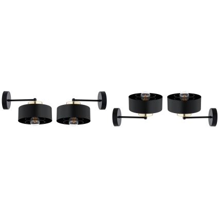 Brilagi - Vägglampa SPRING 1xE27/60W/230V svart/guld