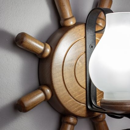 Brilagi - Vägglampa TIMONA 1xE14/40W/230V bok/valnöt