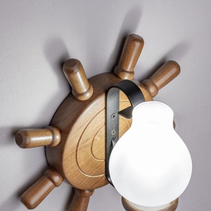 Brilagi - Vägglampa TIMONA 1xE14/40W/230V bok/valnöt