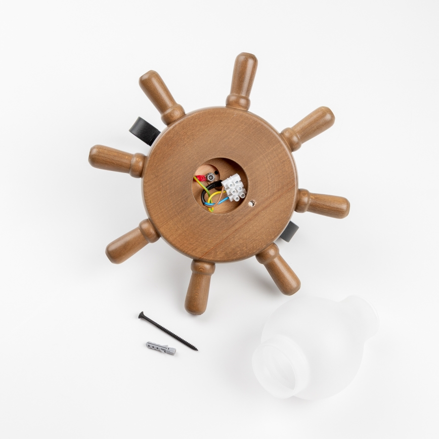 Brilagi - Vägglampa TIMONA 1xE14/40W/230V bok/valnöt