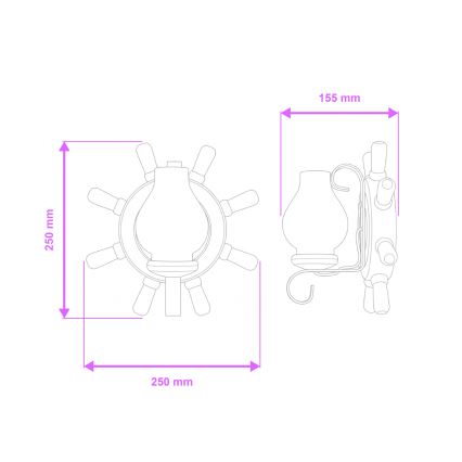 Brilagi - Vägglampa TIMONA 1xE14/40W/230V bok/valnöt