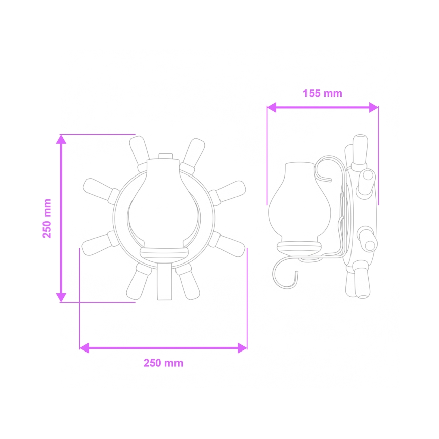 Brilagi - Vägglampa TIMONA 1xE14/40W/230V bok/valnöt