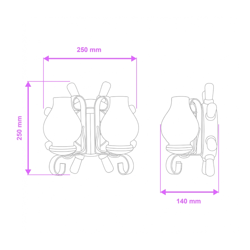 Brilagi - Vägglampa TIMONA 2xE14/40W/230V bok