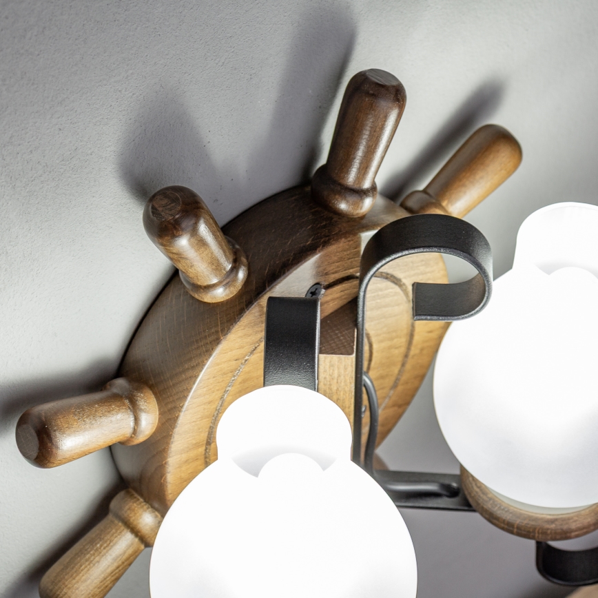 Brilagi - Vägglampa TIMONA 2xE14/40W/230V bok/valnöt