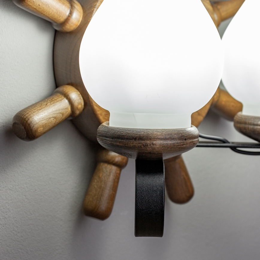 Brilagi - Vägglampa TIMONA 2xE14/40W/230V bok/valnöt