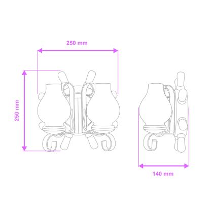 Brilagi - Vägglampa TIMONA 2xE14/40W/230V bok/valnöt
