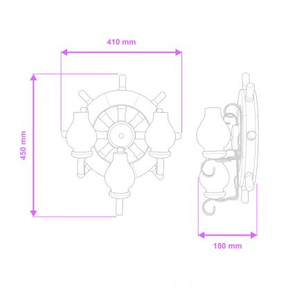 Brilagi - Vägglampa TIMONA 3xE14/40W/230V bok