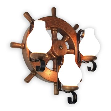 Brilagi - Vägglampa TIMONA 3xE14/40W/230V bok/valnöt