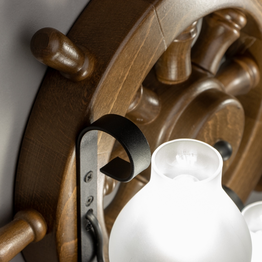 Brilagi - Vägglampa TIMONA 3xE14/40W/230V bok/valnöt