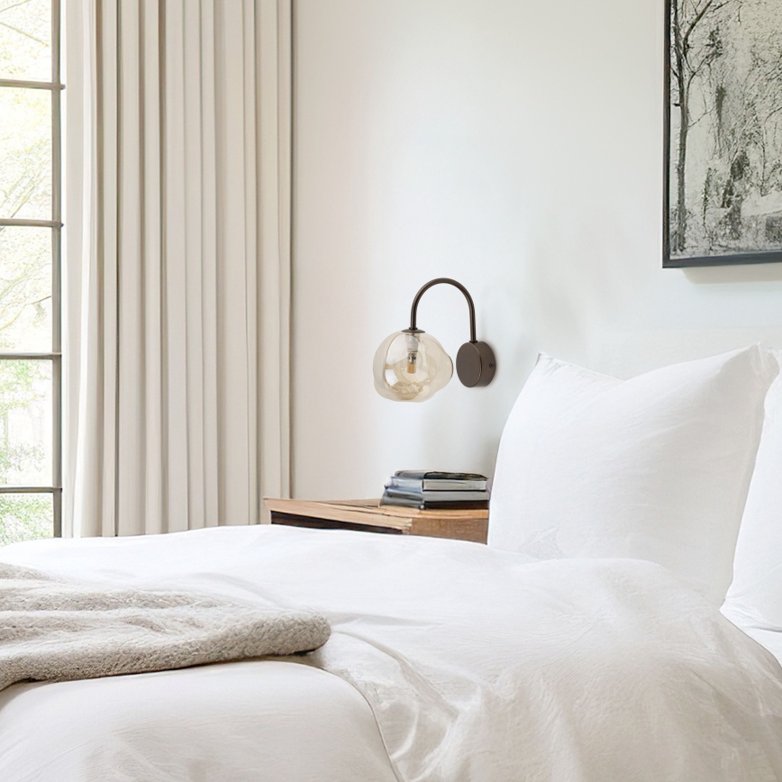 Brilagi - Vägglampa VULCANO 1xG9/8W/230V brun/rökig beige