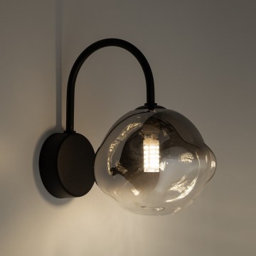 Brilagi - Vägglampa VULCANO 1xG9/8W/230V svart/rökfärgad
