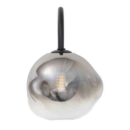 Brilagi - Vägglampa VULCANO 1xG9/8W/230V svart/rökfärgad
