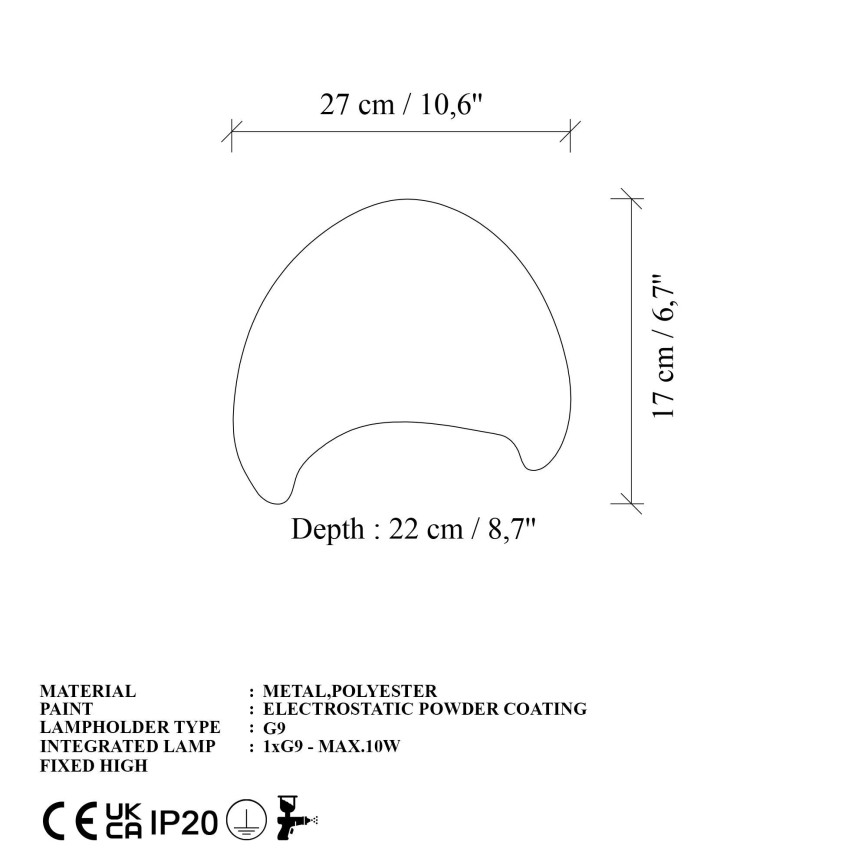 Brilagi - Vägglampa WABI SABI 1xG9/8W/230V vit