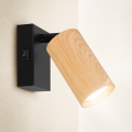 Brilagi - Väggmonterad riktbar spotlight med strömbrytare SELE 1xGU10/30W/230V svart/ekdekor